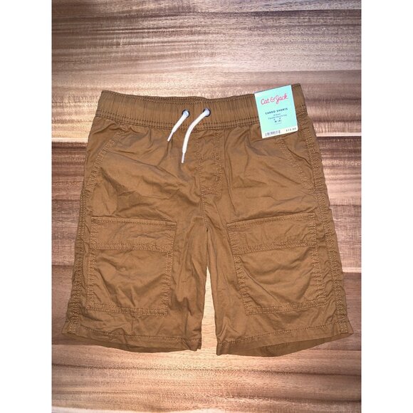 Cat & Jack Other - Cat & Jack Boys Cargo Shorts Brown Elastic Waist Drawstring Pockets 100% Cotton